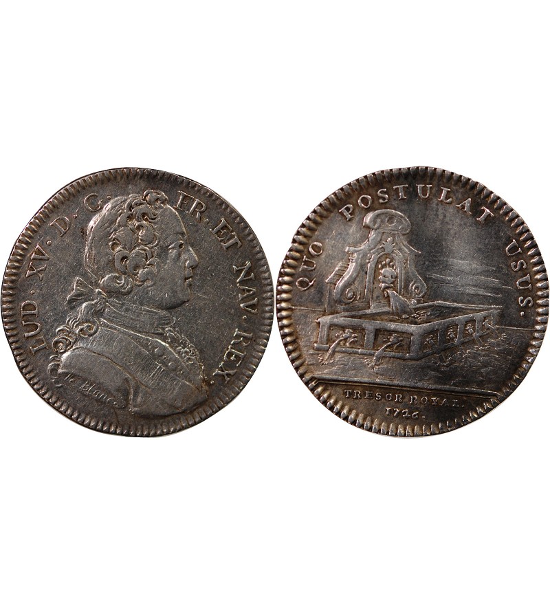 TRESOR ROYAL, LOUIS XV - JETON ARGENT 1726