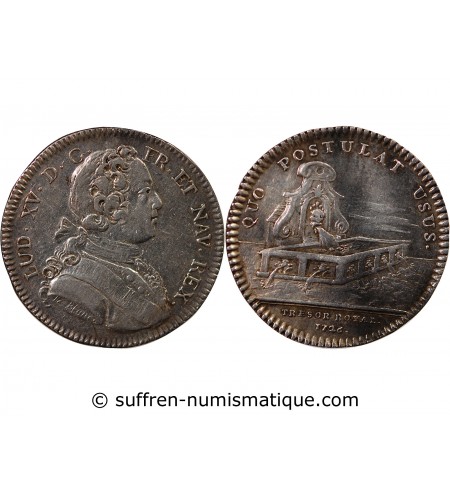 TRESOR ROYAL, LOUIS XV - JETON ARGENT 1726