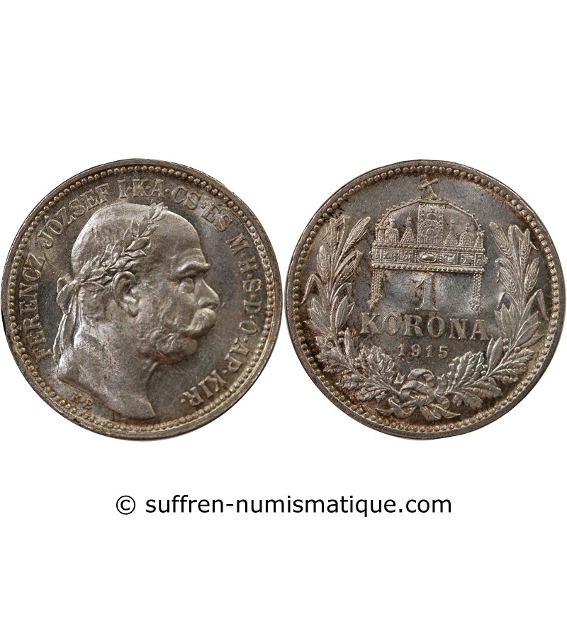 HONGRIE, FRANÇOIS-JOSEPH Ier - KORONA ARGENT 1915 KB