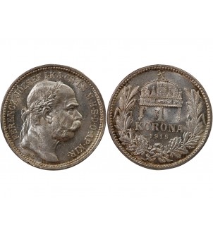 HONGRIE, FRANÇOIS-JOSEPH Ier - KORONA ARGENT 1915 KB 2