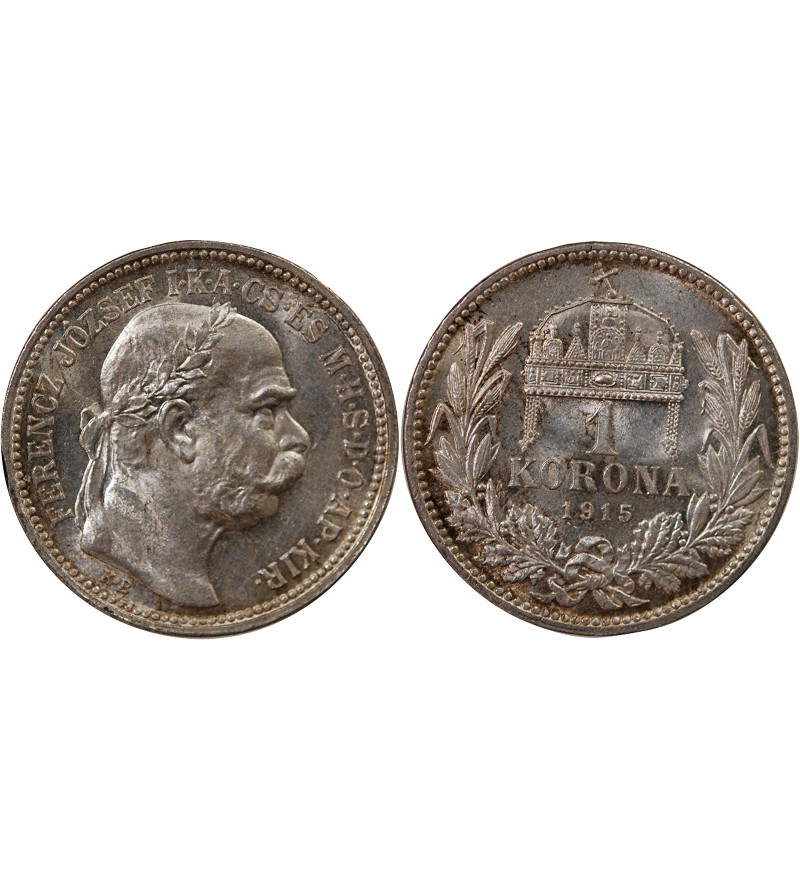 HONGRIE, FRANÇOIS-JOSEPH Ier - KORONA ARGENT 1915 KB