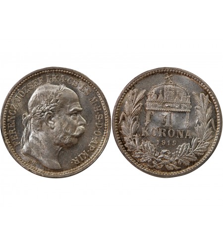 HONGRIE, FRANÇOIS-JOSEPH Ier - KORONA ARGENT 1915 KB