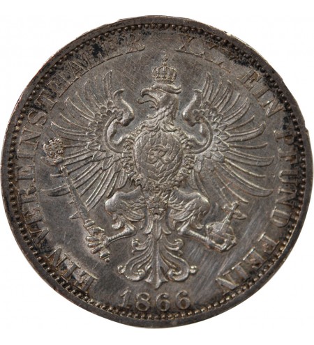 ALLEMAGNE, PRUSSE, WILHELM Ier - THALER ARGENT 1866 A BERLIN