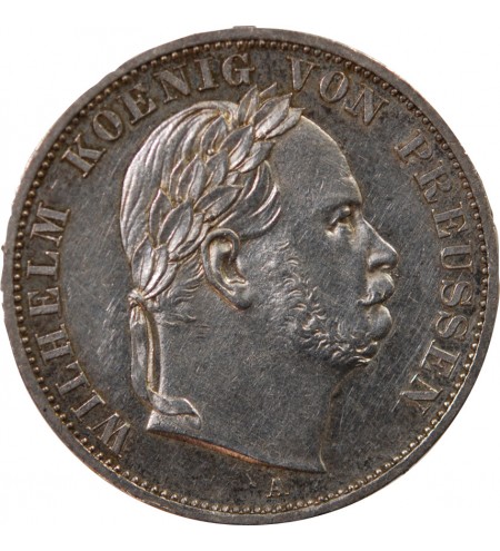 ALLEMAGNE, PRUSSE, WILHELM Ier - THALER ARGENT 1866 A BERLIN