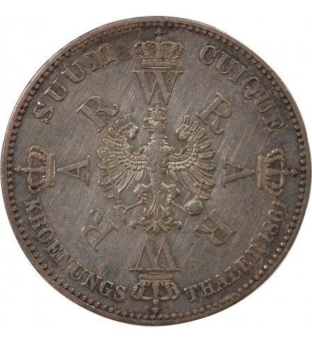 ALLEMAGNE, PRUSSE, WILHELM Ier - THALER ARGENT 1861 A BERLIN