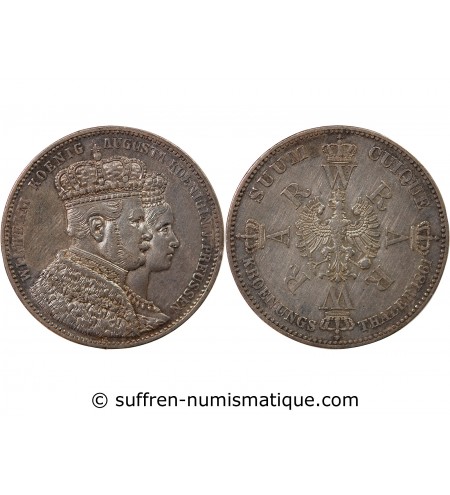 ALLEMAGNE, PRUSSE, WILHELM Ier - THALER ARGENT 1861 A BERLIN