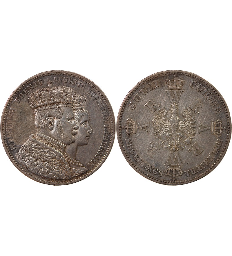 ALLEMAGNE, PRUSSE, WILHELM Ier - THALER ARGENT 1861 A BERLIN