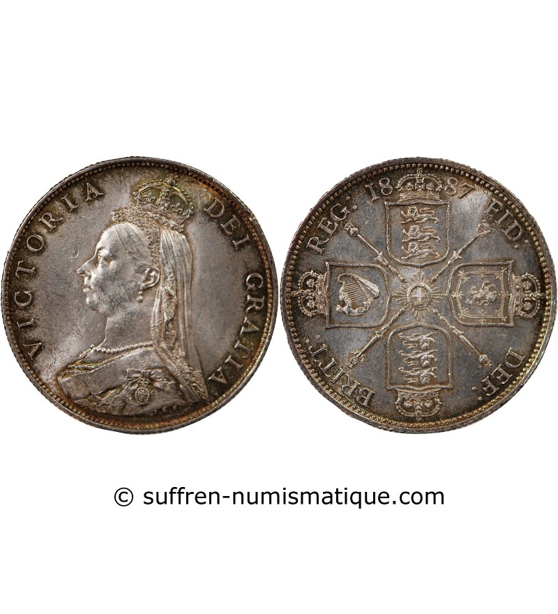 GRANDE-BRETAGNE, VICTORIA - FLORIN ARGENT 1887
