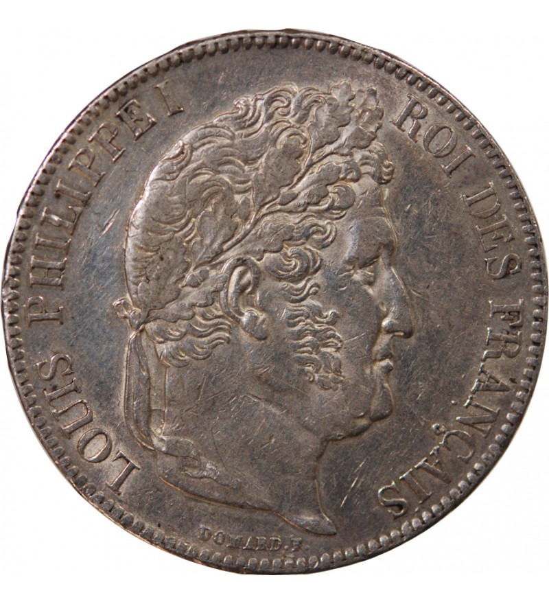 LOUIS PHILIPPE﻿ - 5 FRANCS ARGENT 1839 A PARIS "Type Domard, Tr relief"