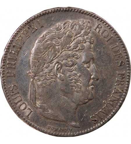 LOUIS PHILIPPE﻿ - 5 FRANCS ARGENT 1839 A PARIS "Type Domard, Tr relief"