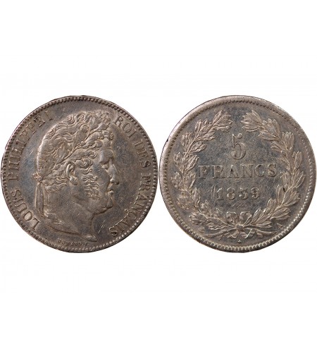 LOUIS PHILIPPE﻿ - 5 FRANCS ARGENT 1839 A PARIS "Type Domard, Tr relief"