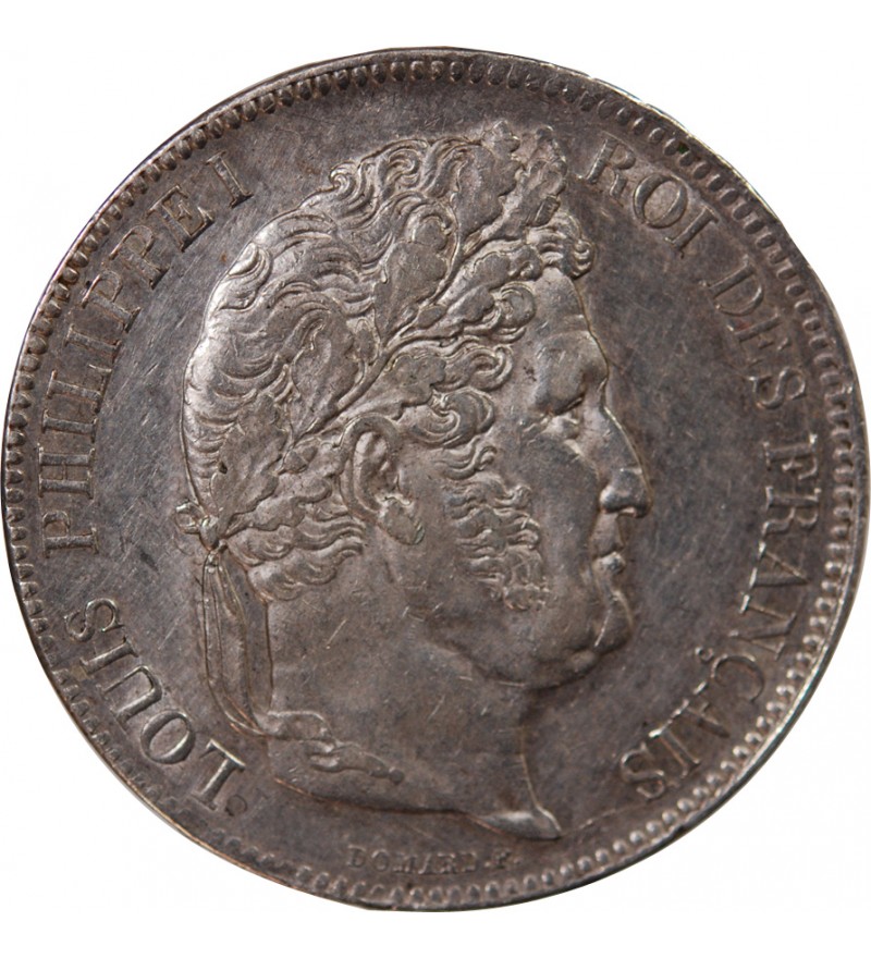 LOUIS PHILIPPE﻿ - 5 FRANCS ARGENT 1842 BB STRASBOURG "Type Domard, Tr relief"