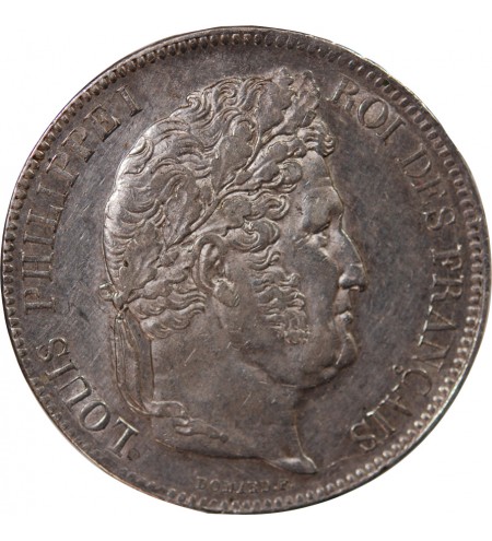 LOUIS PHILIPPE﻿ - 5 FRANCS ARGENT 1842 BB STRASBOURG "Type Domard, Tr relief"
