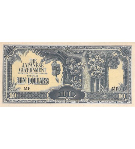MALAISIE  OCCIDENTALE, OCCUPATION JAPONAISE - 10 DOLLARS 1942 / 1944