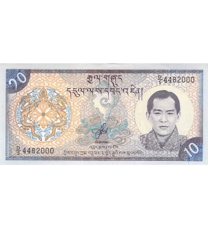 BHOUTAN, J. SINGYE WANGCHUCK - 10 NGULTRUM 1992 2