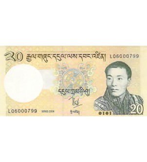BHOUTAN, J. DORJI WANGCHUCK - 20 NGULTRUM 2006 - P.NEUF 2