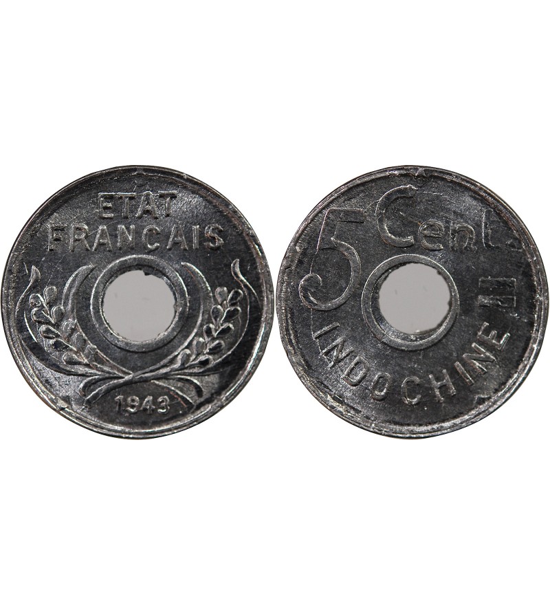 INDOCHINE FRANCAISE - 5 CENTIMES 1943