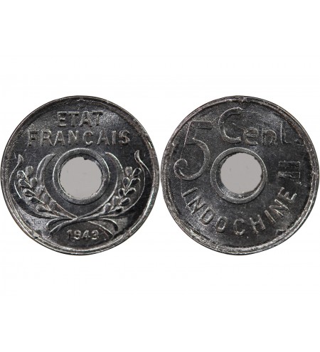INDOCHINE FRANCAISE - 5 CENTIMES 1943