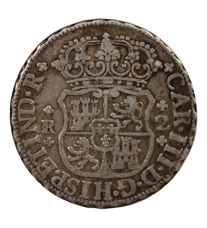 MEXIQUE, CHARLES III - 2 REALES ARGENT 1862 MEXICO