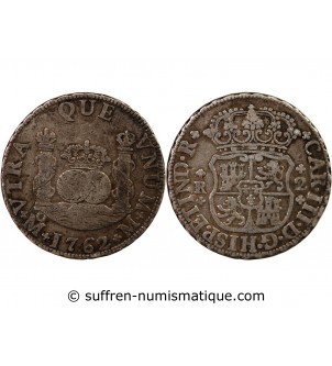 MEXIQUE, CHARLES III - 2 REALES ARGENT 1862 MEXICO
