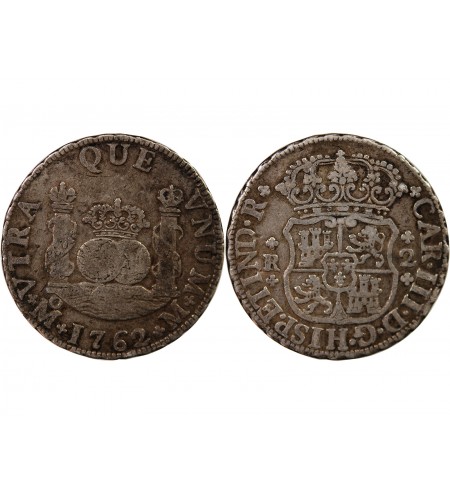 MEXIQUE, CHARLES III - 2 REALES ARGENT 1862 MEXICO