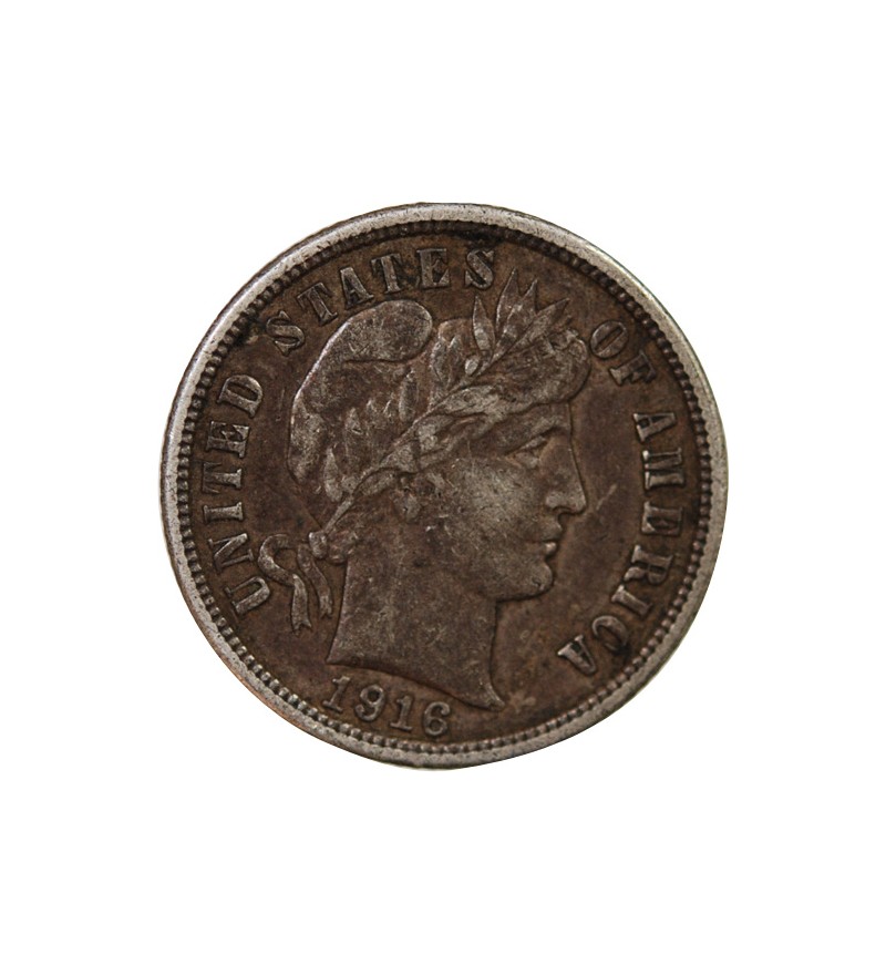 USA - 10 CENTS ARGENT "Barber Dime" 1916 PHILADELPHIE