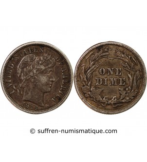 USA - 10 CENTS ARGENT "Barber Dime" 1916 PHILADELPHIE