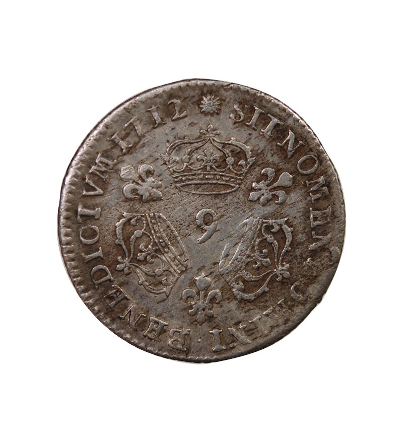 LOUIS XIV﻿ - 1/10 ECU AUX TROIS COURONNES 1712 9 RENNES
