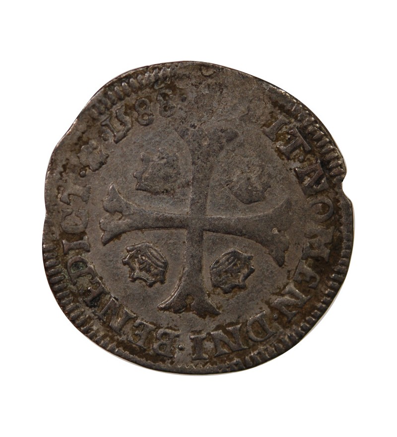 HENRI III - DOUZAIN AUX DEUX H 1588 SAINT-LÔ