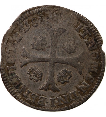 HENRI III - DOUZAIN AUX DEUX H 1588 SAINT-LÔ