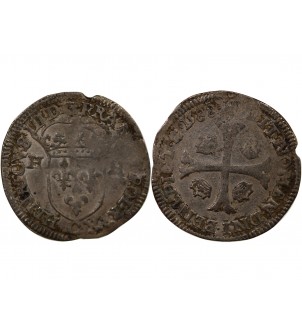 HENRI III - DOUZAIN AUX DEUX H 1588 SAINT-LÔ 2