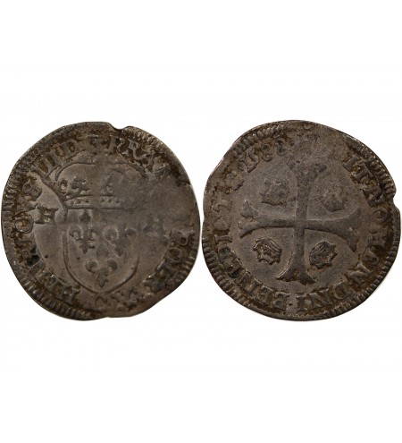 HENRI III - DOUZAIN AUX DEUX H 1588 SAINT-LÔ