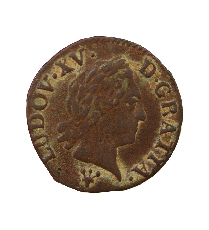 LOUIS XV - LIARD A LA VIEILLE TÊTE 1770 S REIMS