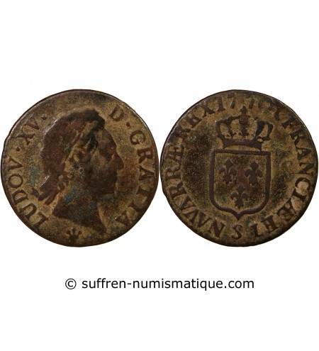 LOUIS XV﻿ - 1/2 SOL A LA VIEILLE TÊTE 1770 S REIMS