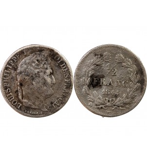 LOUIS-PHILIPPE﻿ Ier - 1/2 FRANC ARGENT 1844 K BORDEAUX 2