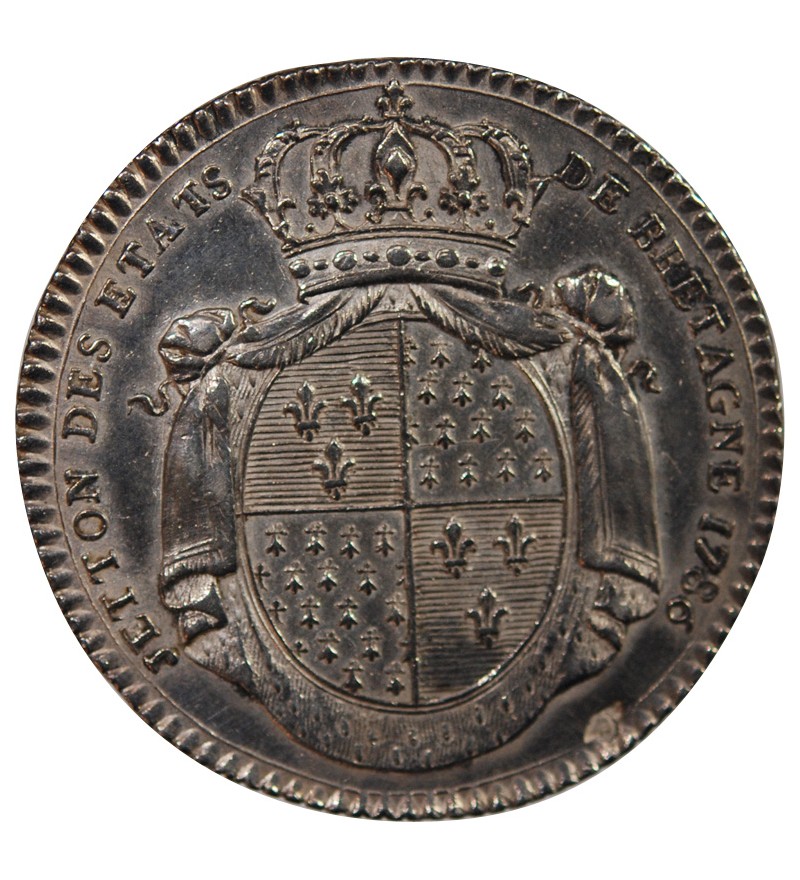 ETATS DE BRETAGNE, LOUIS XVI – JETON ARGENT 1786 RENNES