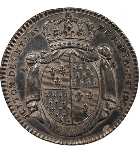 ETATS DE BRETAGNE, LOUIS XVI – JETON ARGENT 1786 RENNES