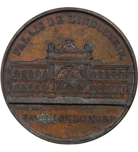 EXPOSITION UNIVERSELLE DE 1855, NAPOLEON III ET EUGENIE - MEDAILLE ZINC