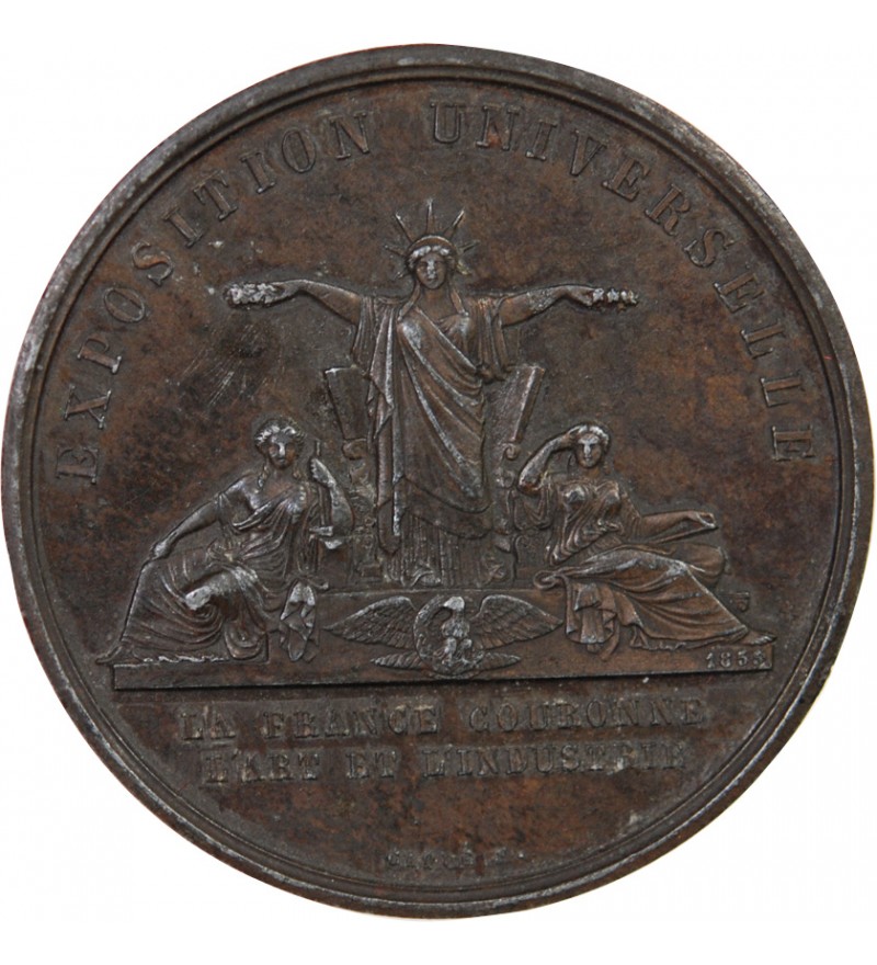 EXPOSITION UNIVERSELLE DE 1855, PALAIS DE L'INDUSTRIE - MEDAILLE ZINC