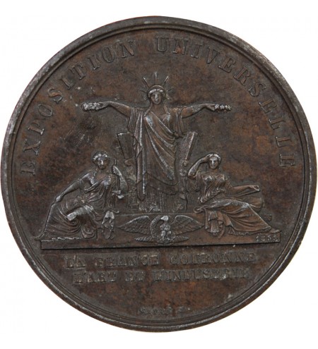 EXPOSITION UNIVERSELLE DE 1855, PALAIS DE L'INDUSTRIE - MEDAILLE ZINC