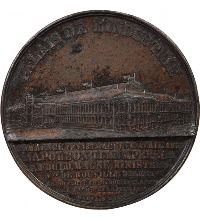 EXPOSITION UNIVERSELLE DE 1855, PALAIS DE L'INDUSTRIE - MEDAILLE ZINC