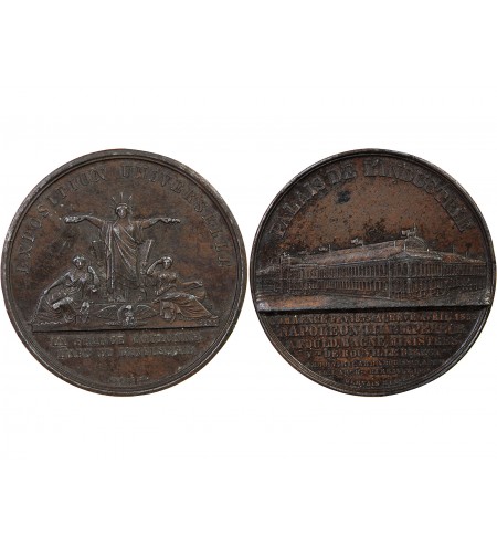 EXPOSITION UNIVERSELLE DE 1855, PALAIS DE L'INDUSTRIE - MEDAILLE ZINC