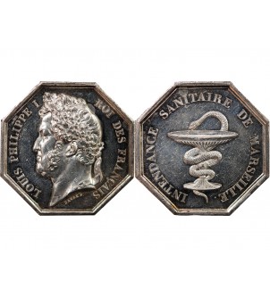 INTENDANCE SANITAIRE DE MARSEILLE, LOUIS-PHILIPPE – JETON ARGENT 2
