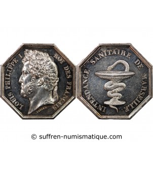 INTENDANCE SANITAIRE DE MARSEILLE, LOUIS-PHILIPPE – JETON ARGENT