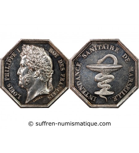 INTENDANCE SANITAIRE DE MARSEILLE, LOUIS-PHILIPPE – JETON ARGENT