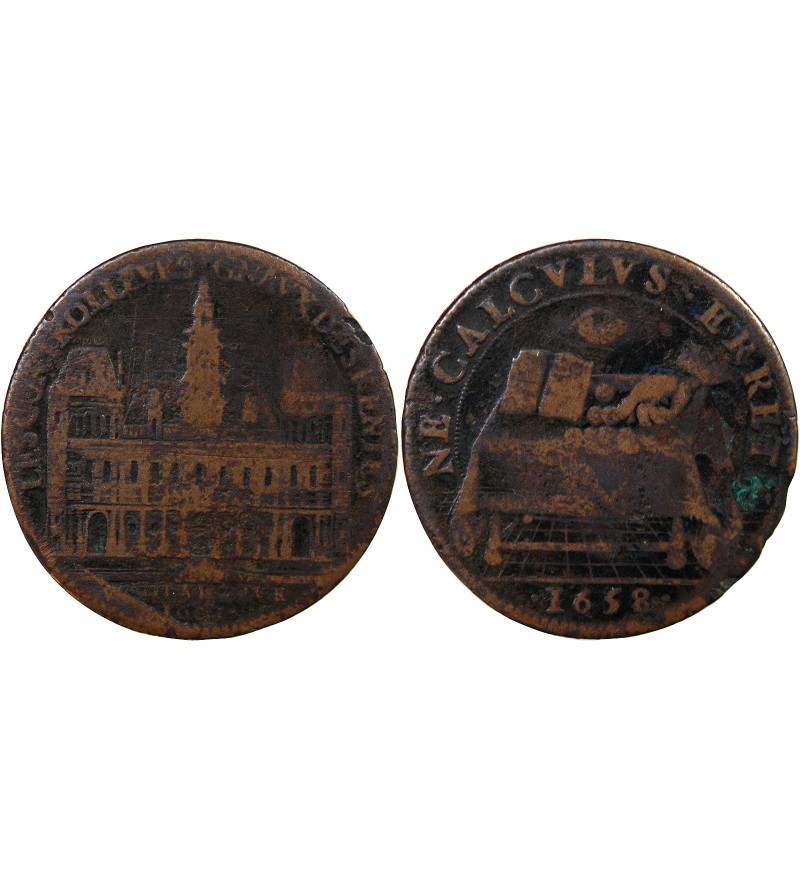 VILLE DE PARIS, SYNDICS GENERAUX DES RENTES - JETON CUIVRE 1658