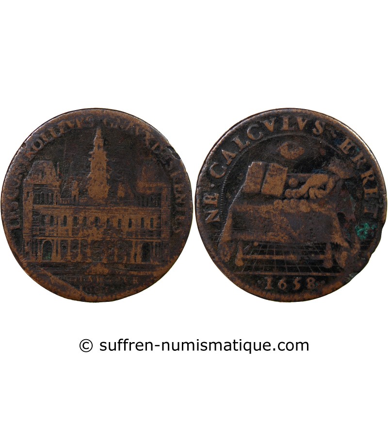 VILLE DE PARIS, SYNDICS GENERAUX DES RENTES - JETON CUIVRE 1658