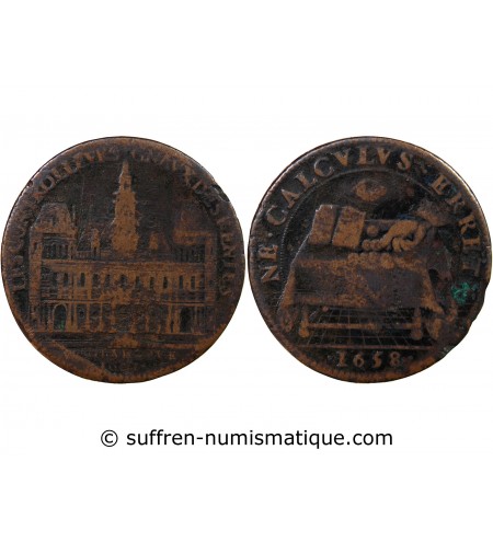 VILLE DE PARIS, SYNDICS GENERAUX DES RENTES - JETON CUIVRE 1658