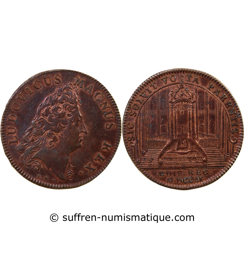 BÂTIMENTS DU ROI, LOUIS XIV - JETON CUIVRE 1702