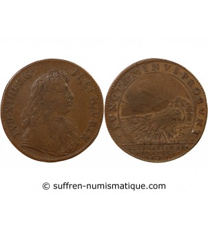 ALIENATION DES DOMAINES, LOUIS XIV - JETON CUIVRE 1677